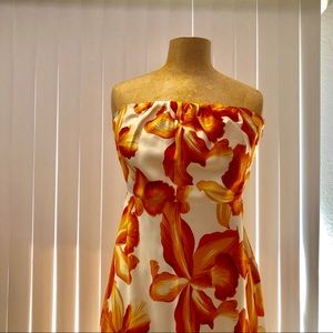 NWOT BANANA REPUBLIC strapless midi silk dress 12